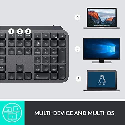 Logitech MX Keys Advanced Wireless Illuminated Keyboard - Black - Good