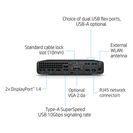 HP EliteDesk 800 G6 Desktop Mini Intel Core i5-10500 16GB RAM 512GB SSD - Black - Refurbished Pristine