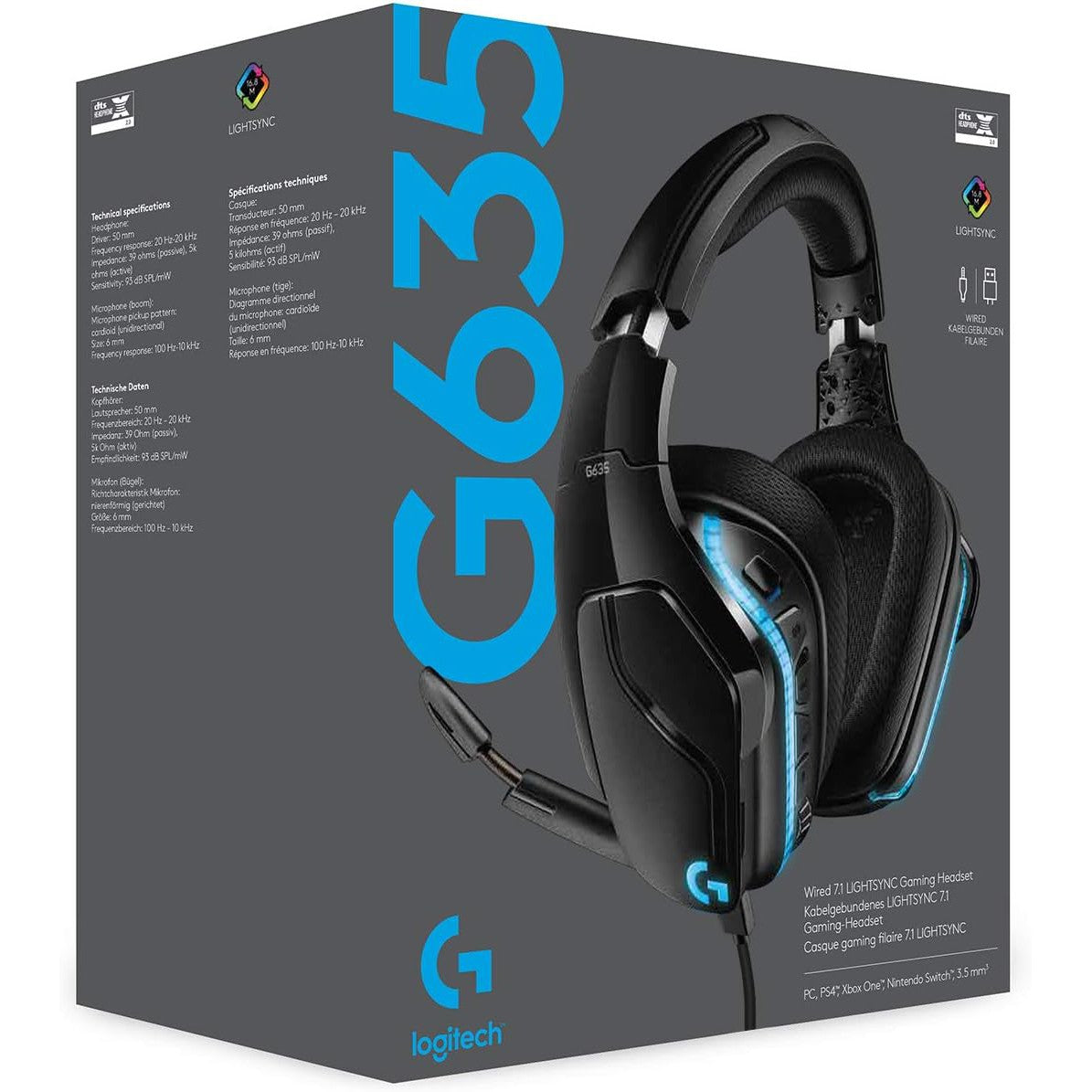 Logitech G635 7.1 LightSync Wired Gaming Headset