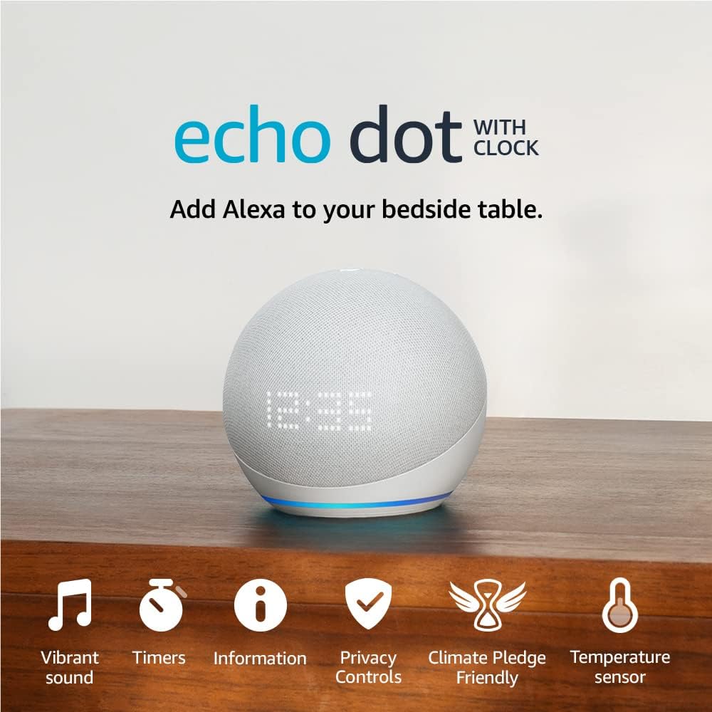 Amazon Echo Dot 5th Gen Smart Speaker With Alexa - Glacier White