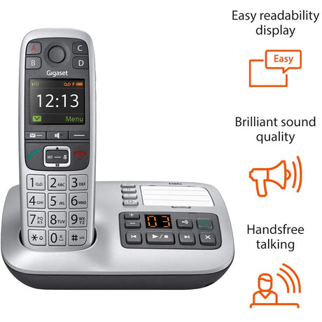 Gigaset E560A Premium Cordless Home Phone - Silver / Black - Refurbished Excellent
