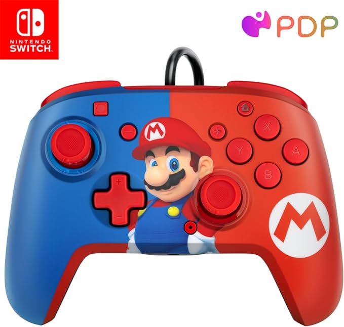 PDP Gaming Faceoff Deluxe+ Audio Wired Switch Controller - Super Mario