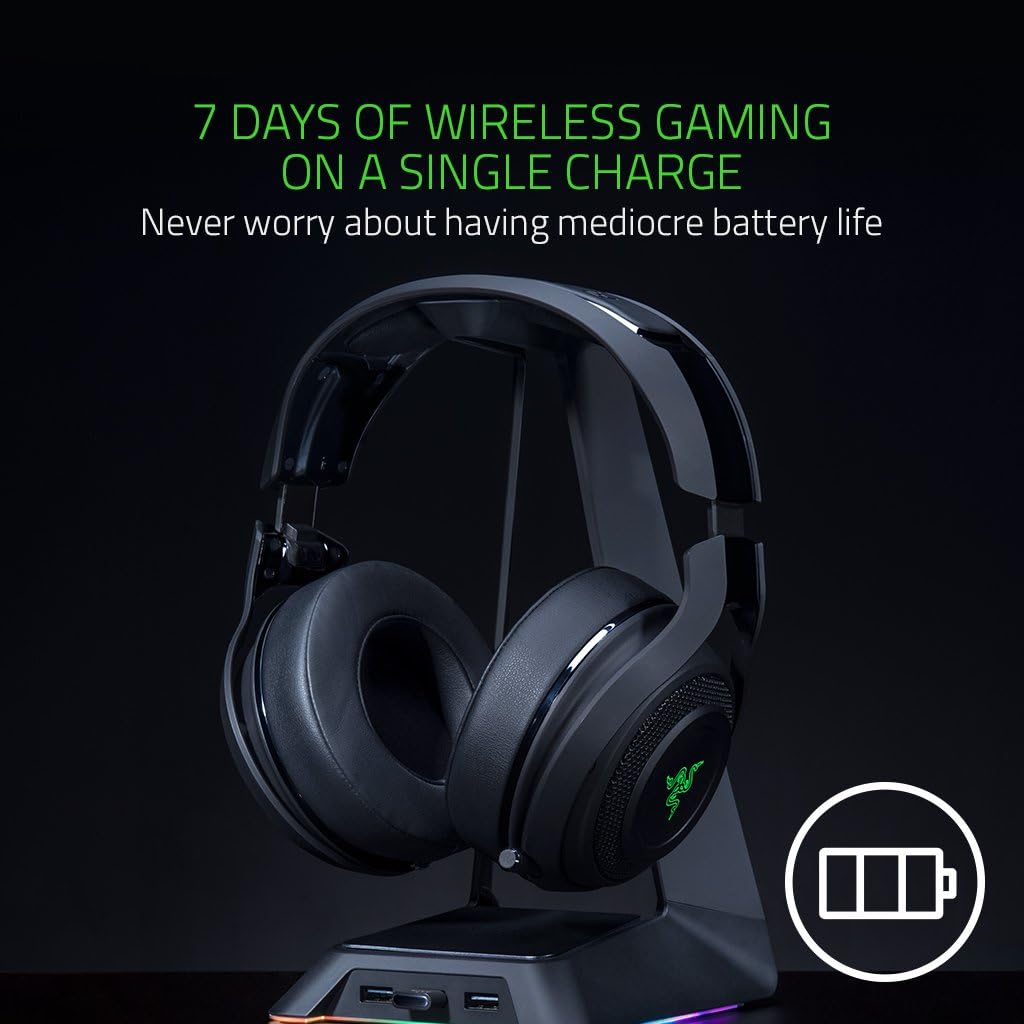 Razer Man O'War Wireless Gaming Headset  - Black - Refurbished Fair - Damaged Ear Muff