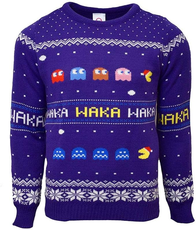 Numskull Official Pac-Man Waka-Waka Knitted Christmas Jumper
