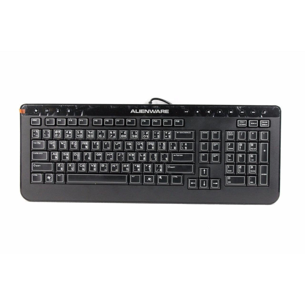 Alienware SK-8165 Full Size USB Wired Slim Keyboard - Black - Good
