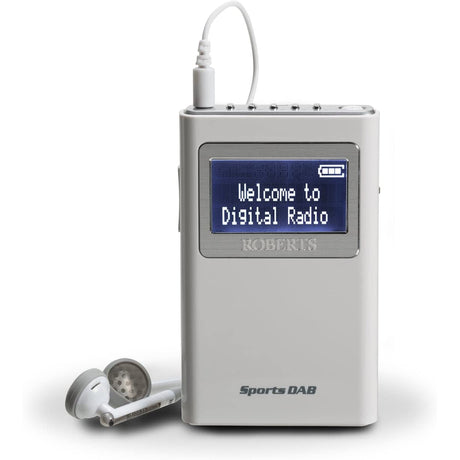 Roberts Sports DAB5 DAB/DAB+/FM Personal Digital Radio - White