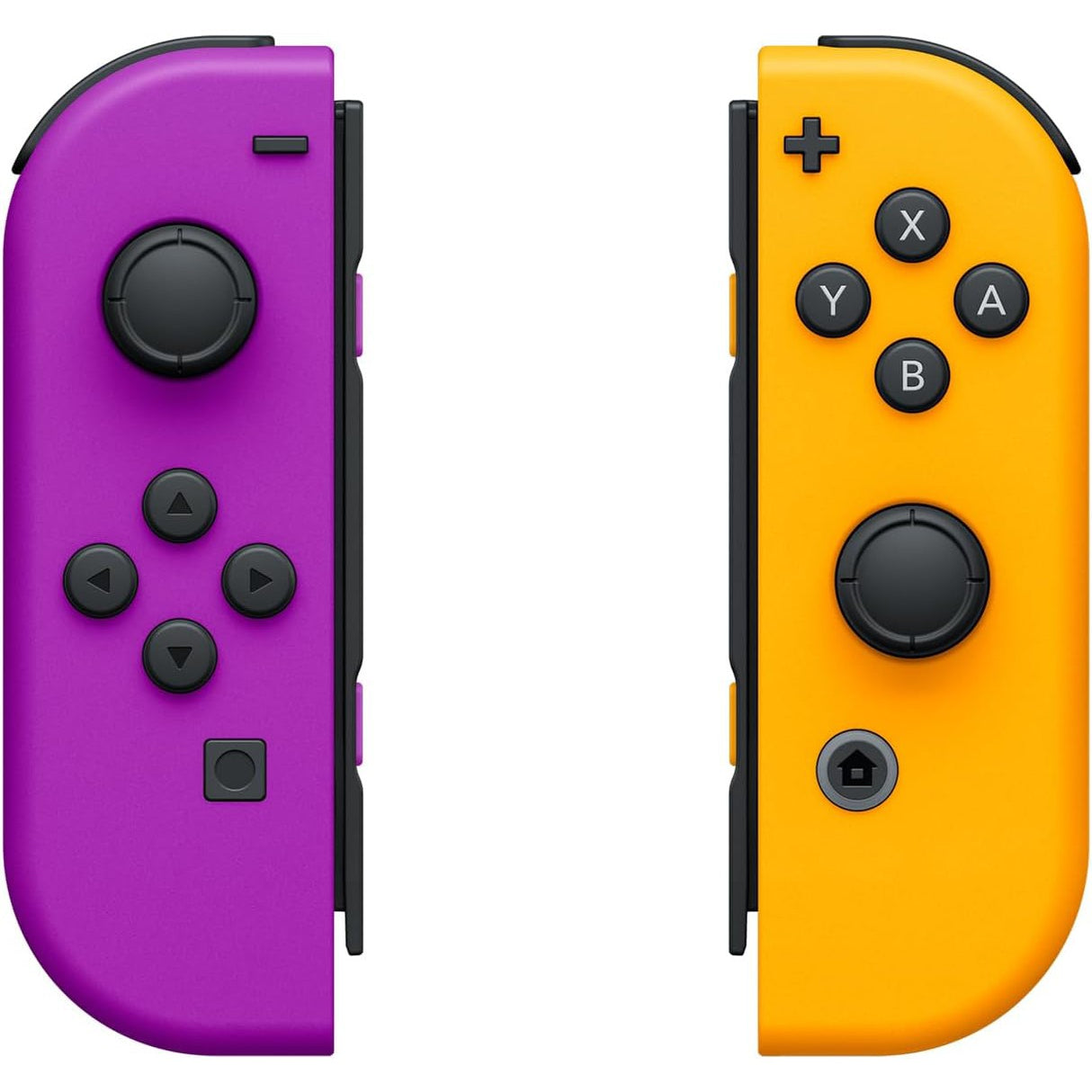 Nintendo Switch Joy-Con Controller Pair - Neon Purple / Neon Orange - Fair - Discoloured & Cracked