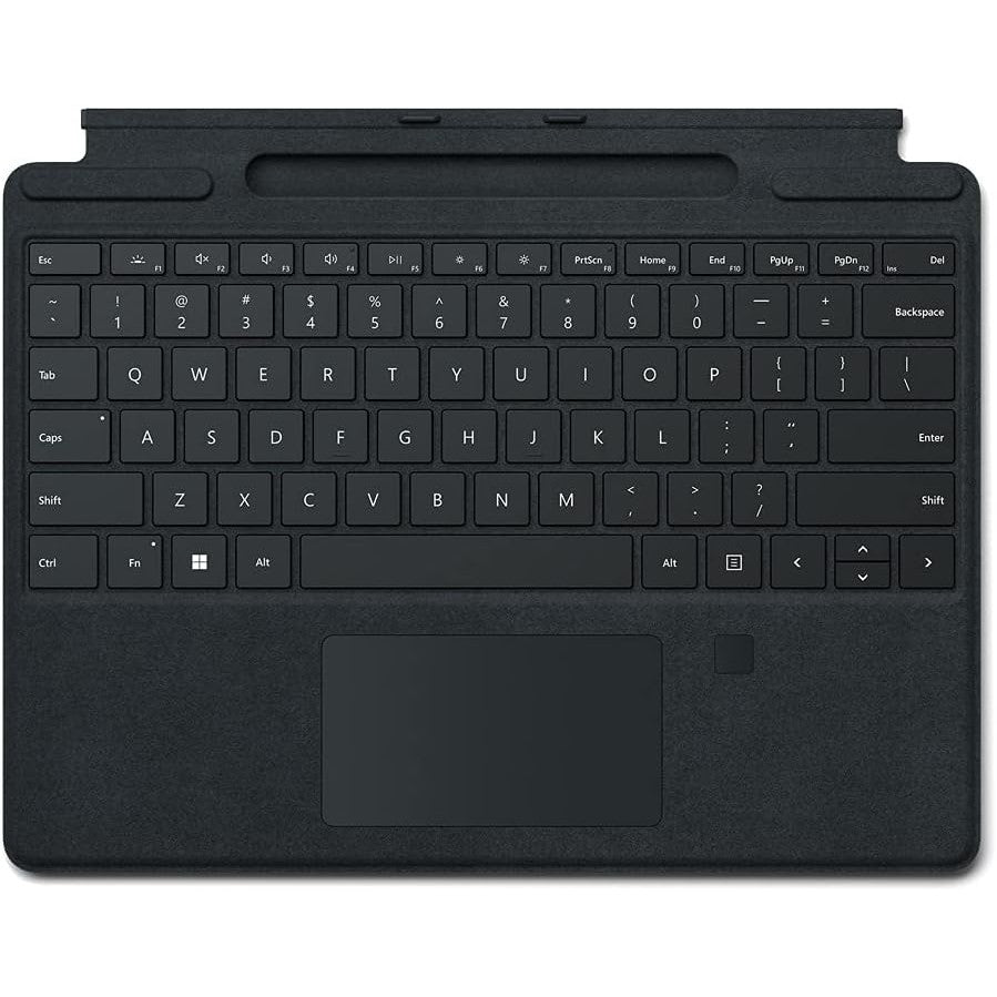 Microsoft Surface Pro 9, 8 or X Signature Type Cover with Fingerprint Reader - Black