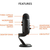 Logitech Blue Yeti USB Microphone - Black - Good