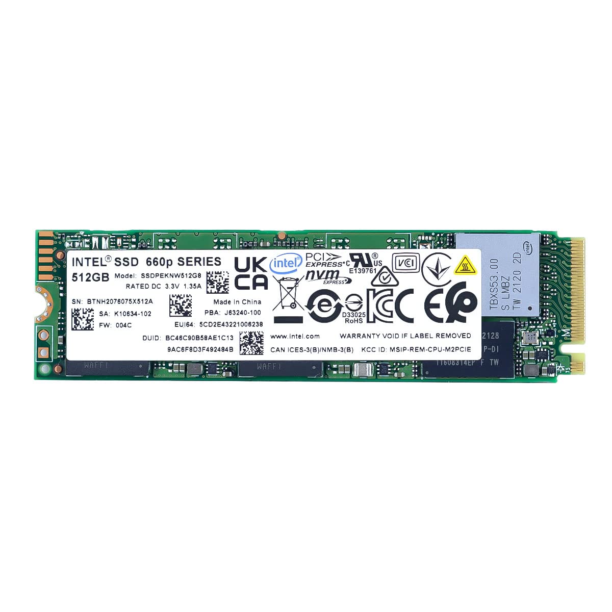 Intel SSDPEKNW512G8 512GB NVME SSD - Main Image