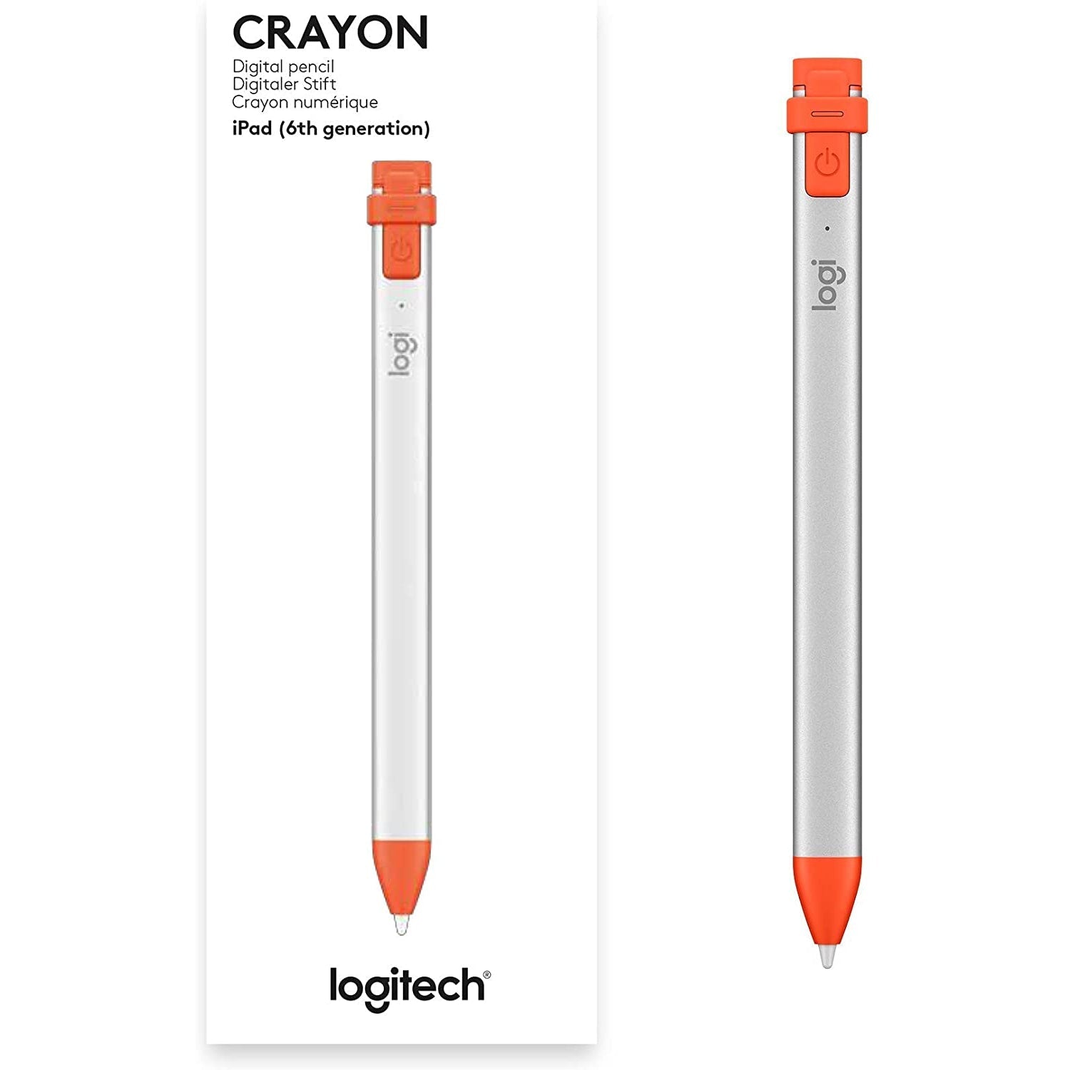 Logitech Crayon Digital Pencil - Silver / Orange - Refurbished Pristine
