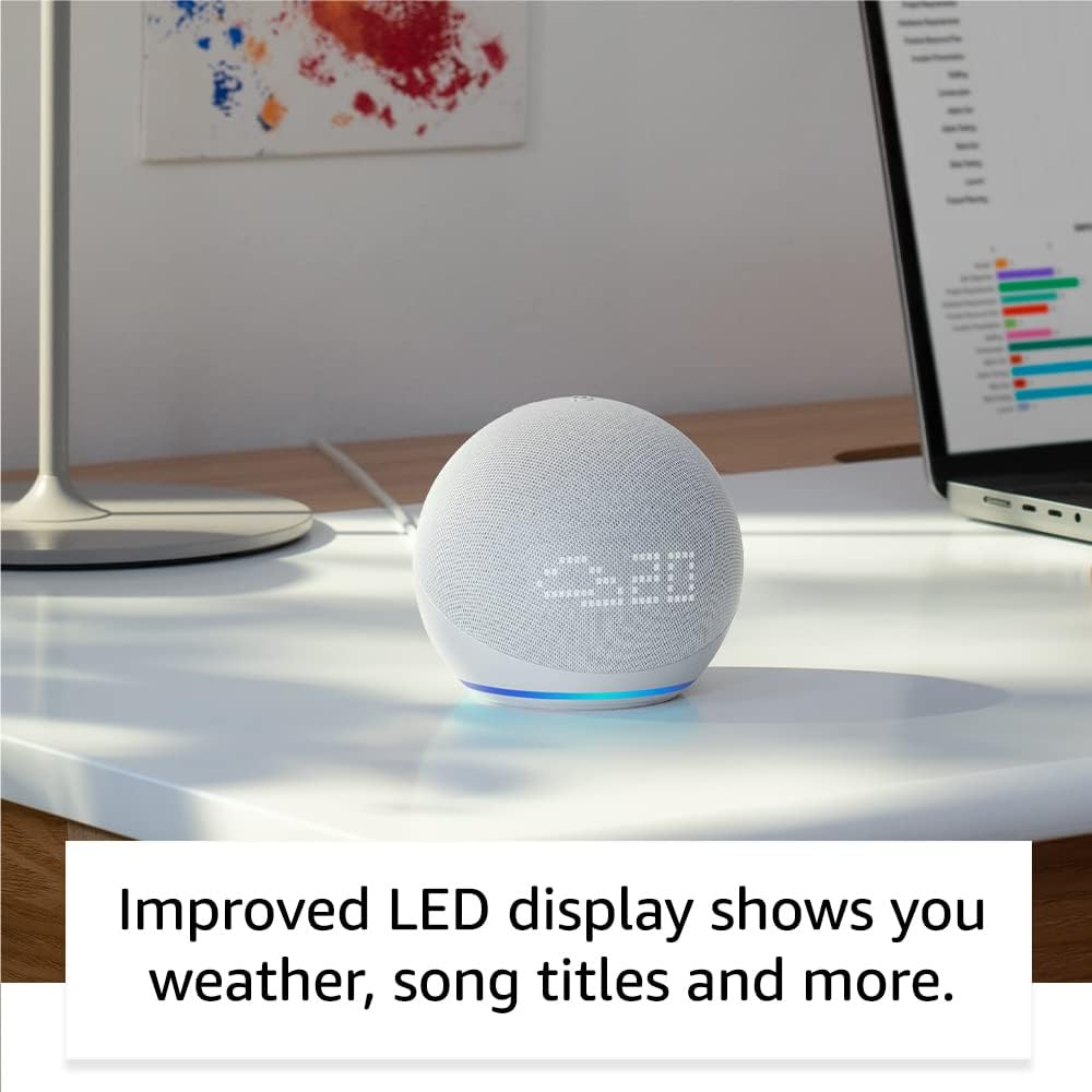 Amazon Echo Dot 5th Gen Smart Speaker With Alexa - Glacier White