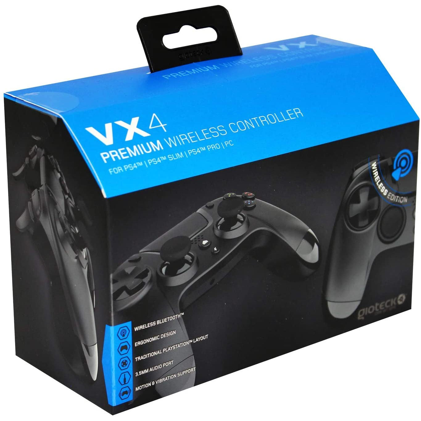 Gioteck VX-4 Wireless Controller for PS4 & PC Black - New