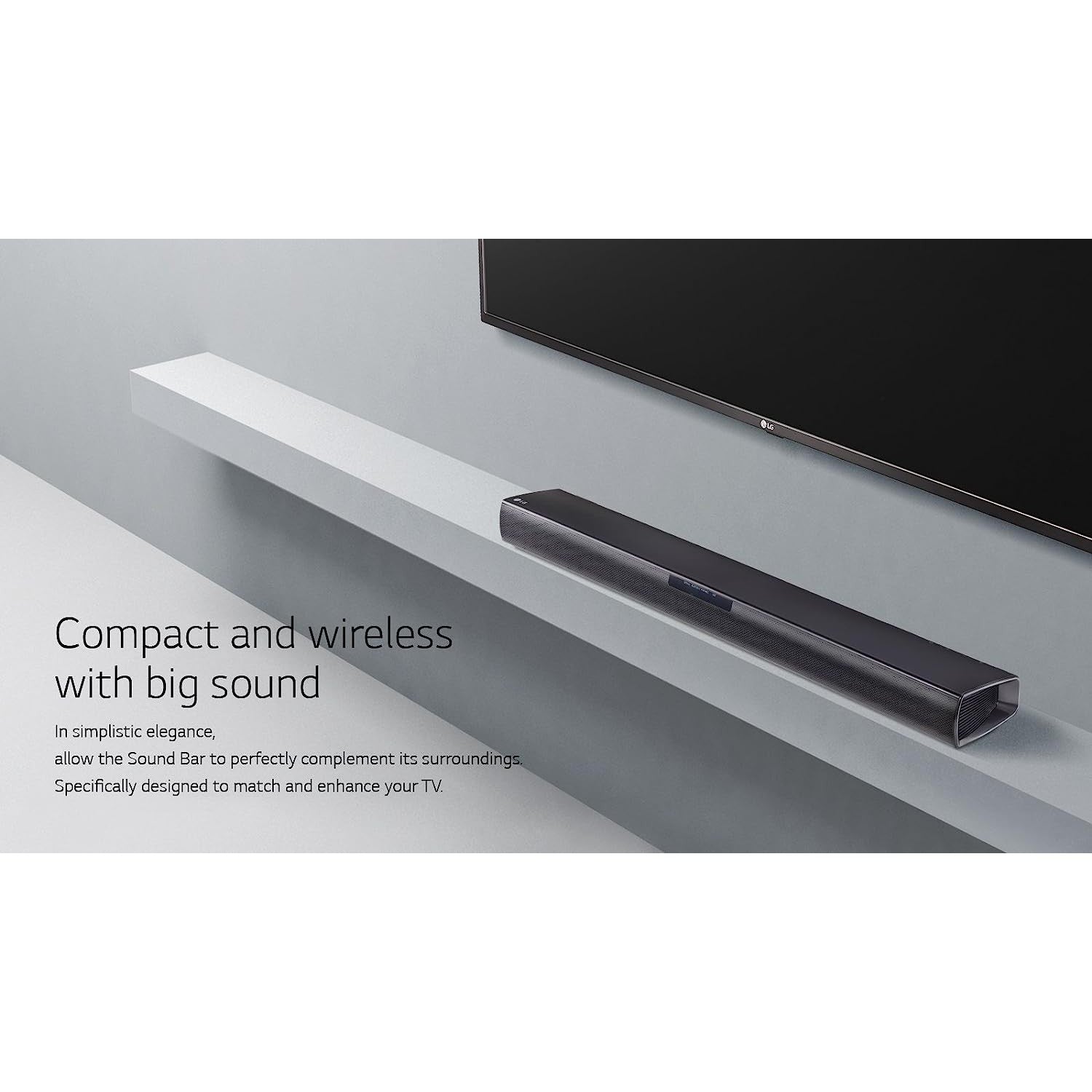 LG SJ2 Bluetooth Sound Bar with Subwoofer - Black - Refurbished Good