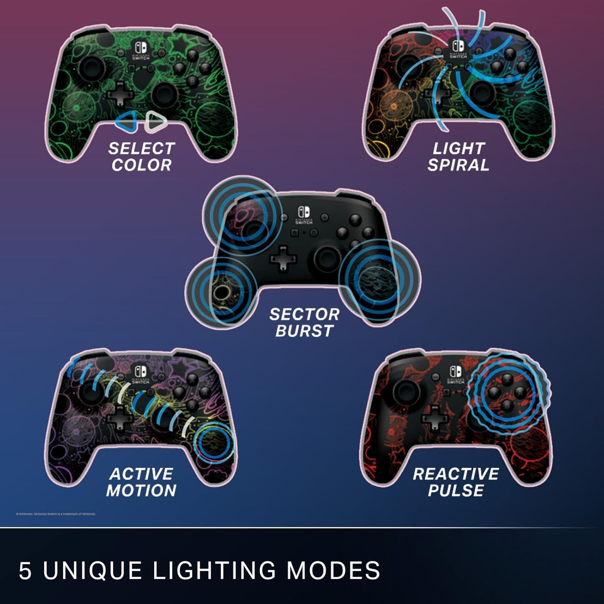 PowerA Enhanced Wireless Controller for Nintendo Switch - Galactic Vortex - Excellent