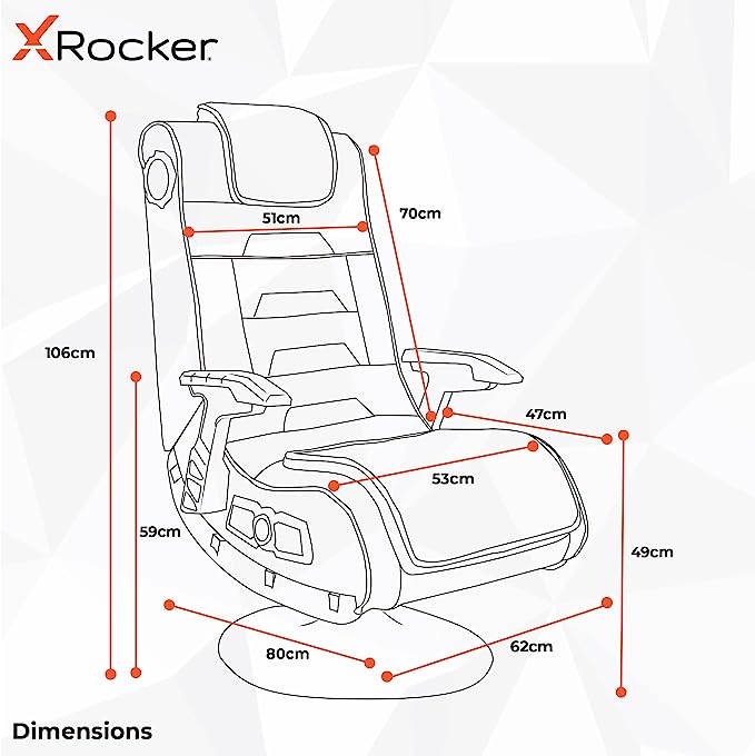 X-Rocker Pro 4.1 DAC Pedestal Gaming Chair - Black