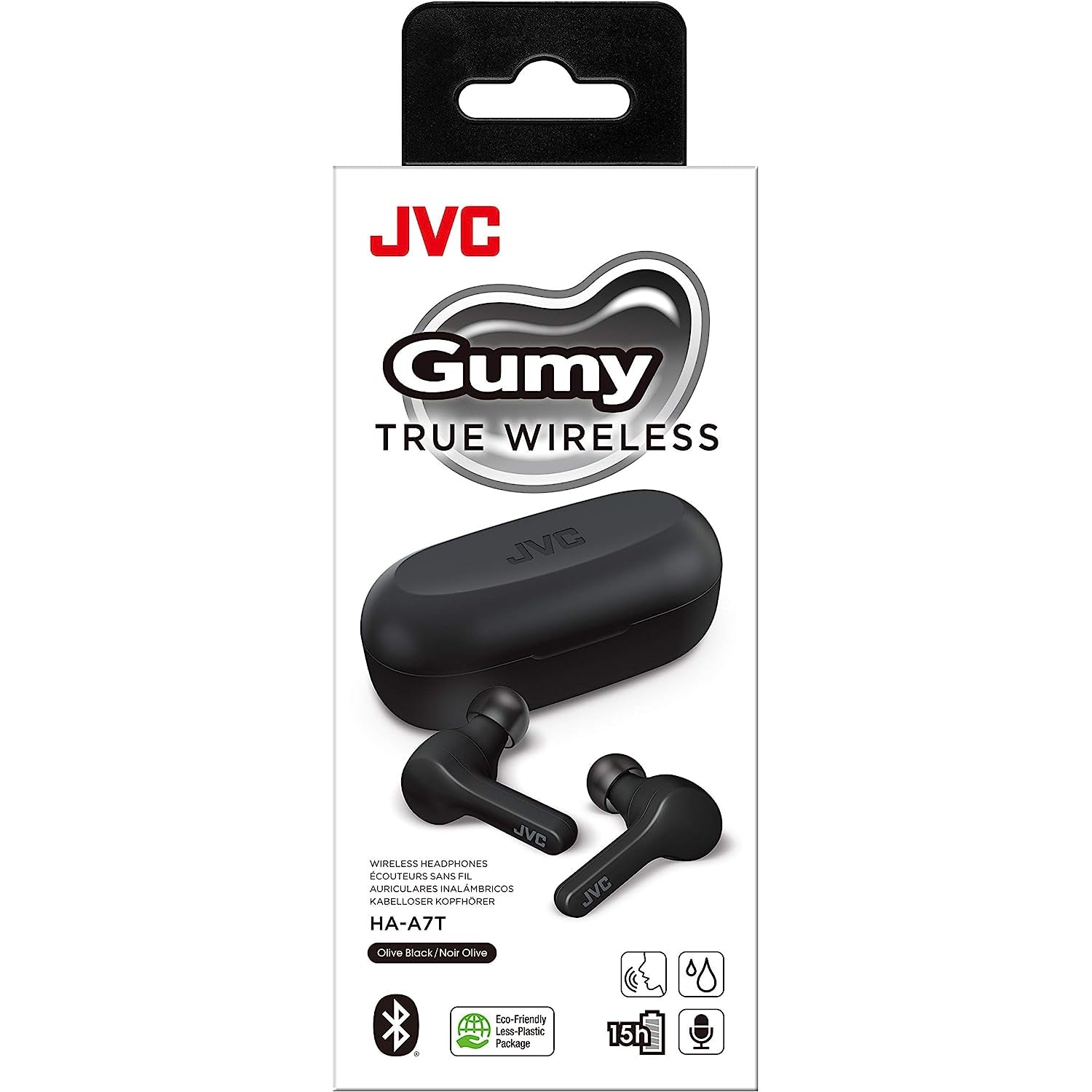 JVC HA-A7T Gumy In-Ear True Wireless Earbuds - Black - Refurbished Pristine