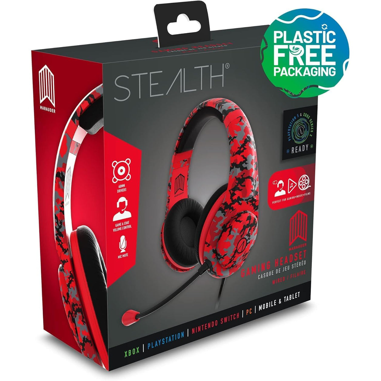 Stealth Marauder Gaming Headset - Red Camo