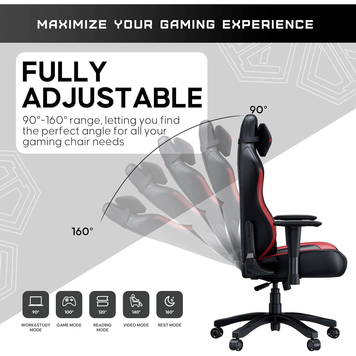 Anda Seat Luna Premium Large Gaming Chair - Black / Red - Excellent