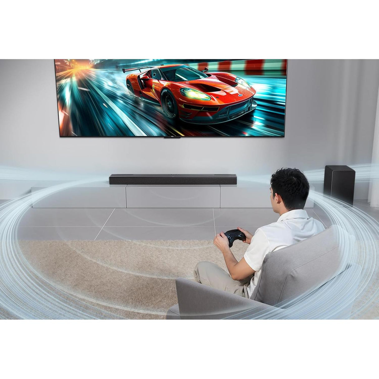 TCL Q75HK 5.1.2 Wireless Sound Bar with Dolby Atmos & Subwoofer - Fair - Cracked Plastic