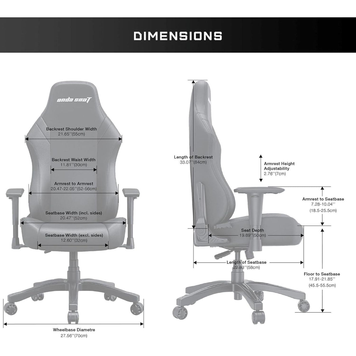 Anda Seat Luna Premium Large Gaming Chair - Black / Red - Excellent