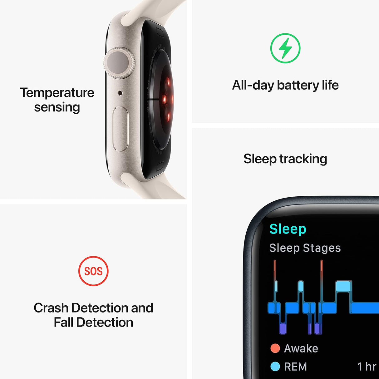 Refurbished Apple Watch Series 8 45mm - GPS + Cellular - Silver Aluminium - Excellent - No Strap