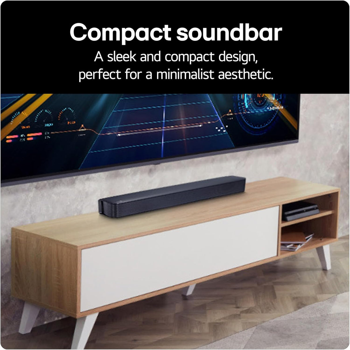 LG SQM1 2.0 Compact Sound Bar - Black - Good