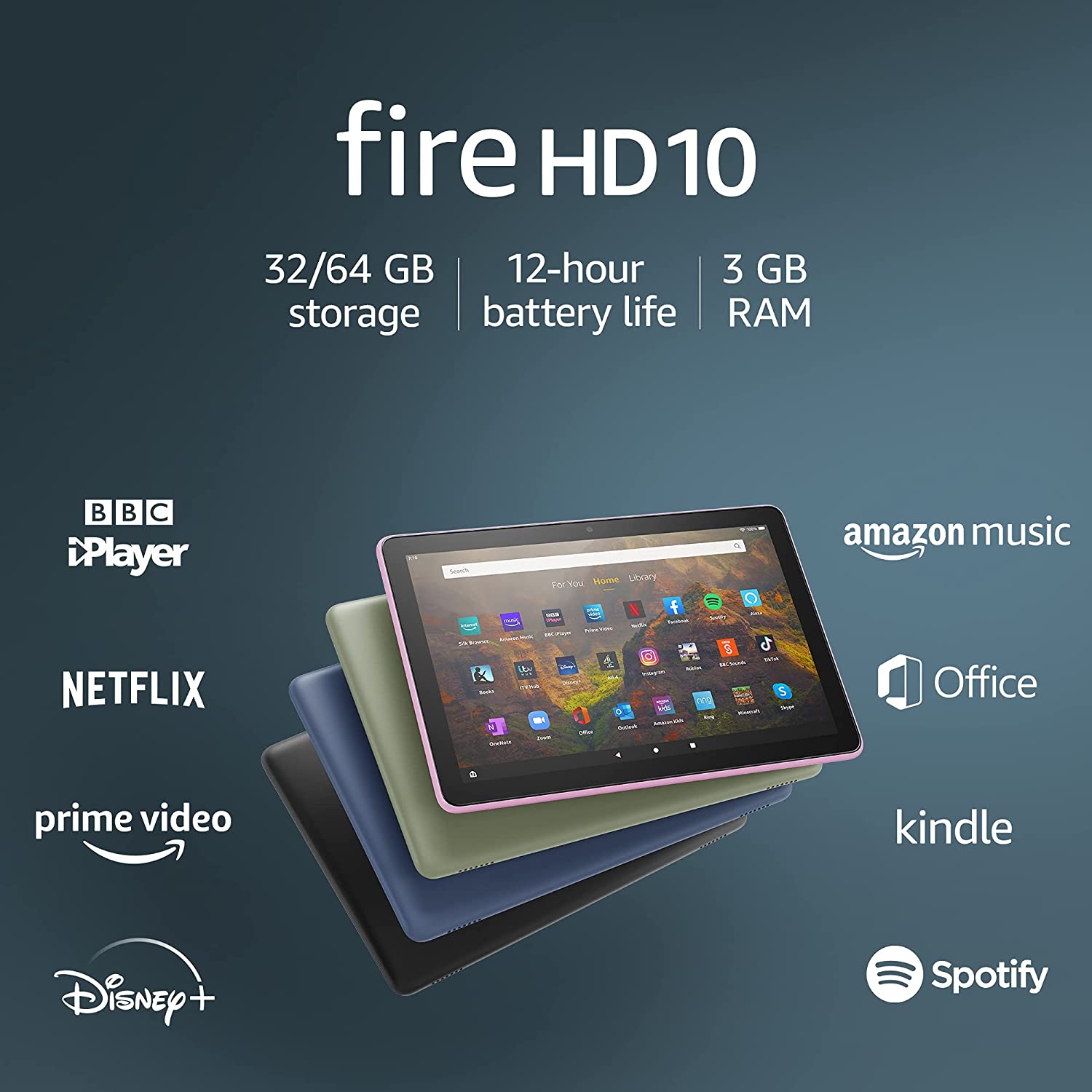 Amazon Fire HD 10 Tablet 32GB 10.1 Inch Display - Denim - Refurbished Excellent