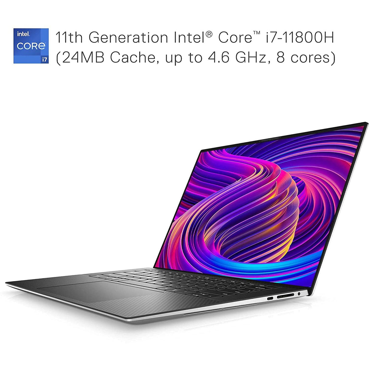 Dell XPS 15 9510 15.6" Laptop, Intel Core i7-11800H, 16GB RAM, 512GB SSD, Silver - Refurbished Excellent