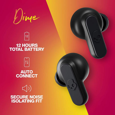 Skullcandy Dime On Ear True Wireless Earbuds - Black - Refurbished Pristine