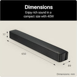 LG SQM1 2.0 Compact Sound Bar - Black - Good