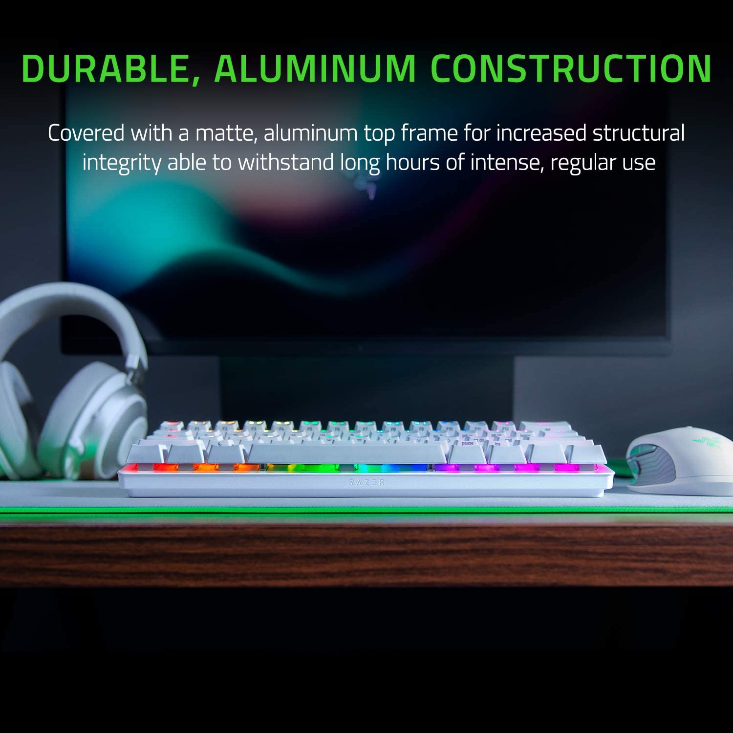 Razer Huntsman Mini 60% Gaming Keyboard - Mercury White - Refurbished Pristine