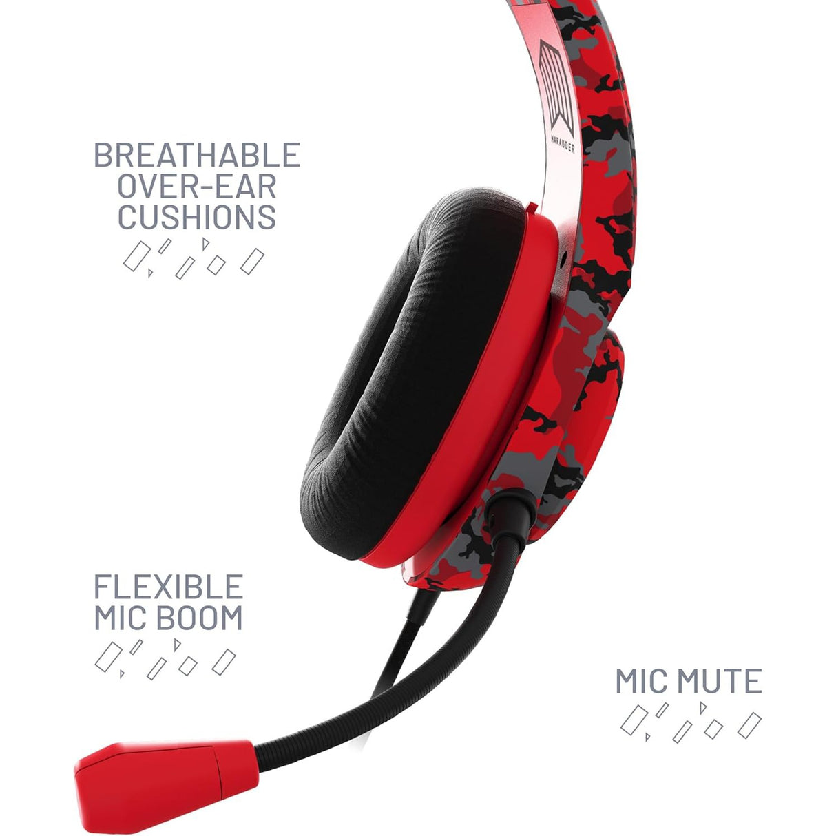 Stealth Marauder Gaming Headset - Red Camo