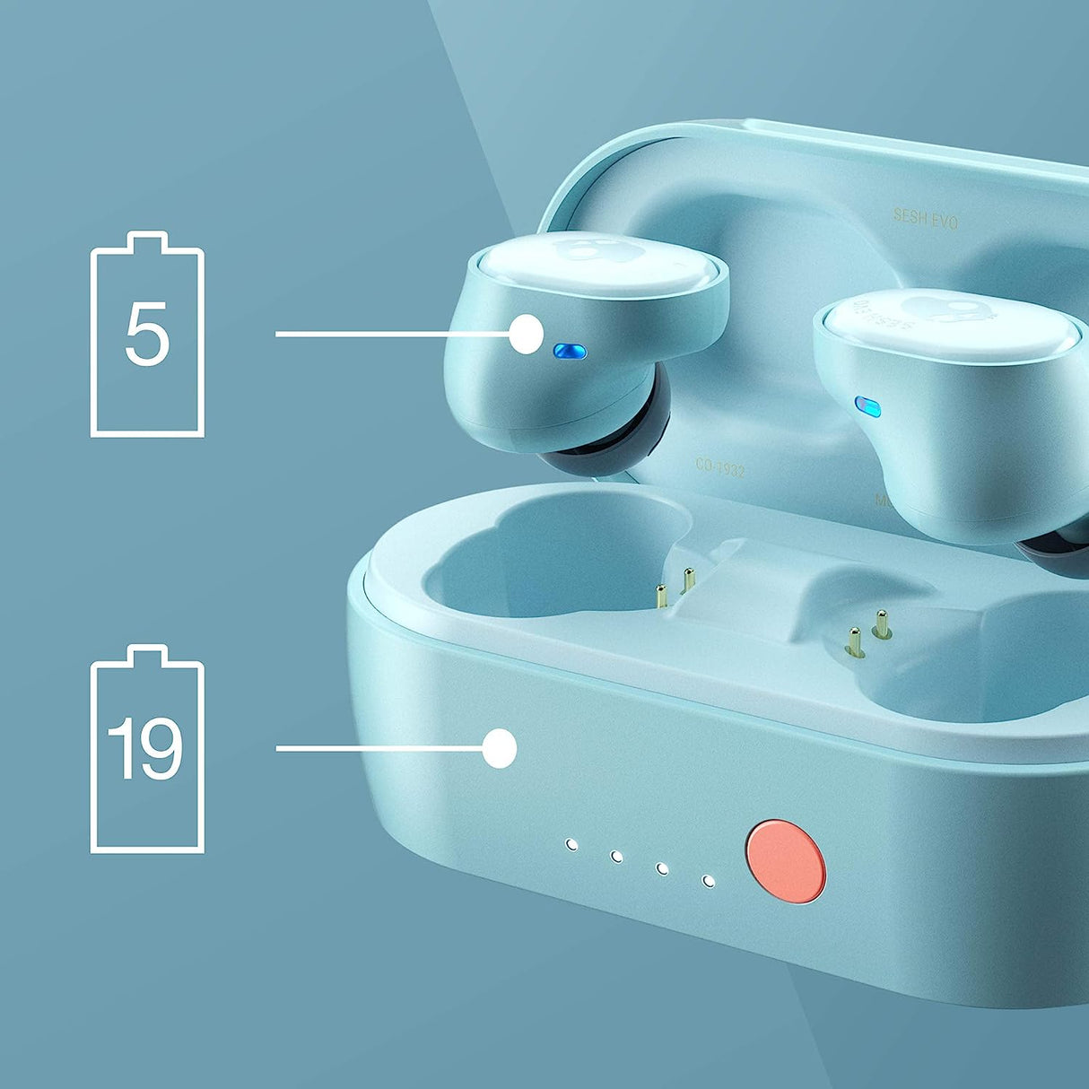 Skullcandy Sesh Evo True Wireless Earbuds - Blue - New