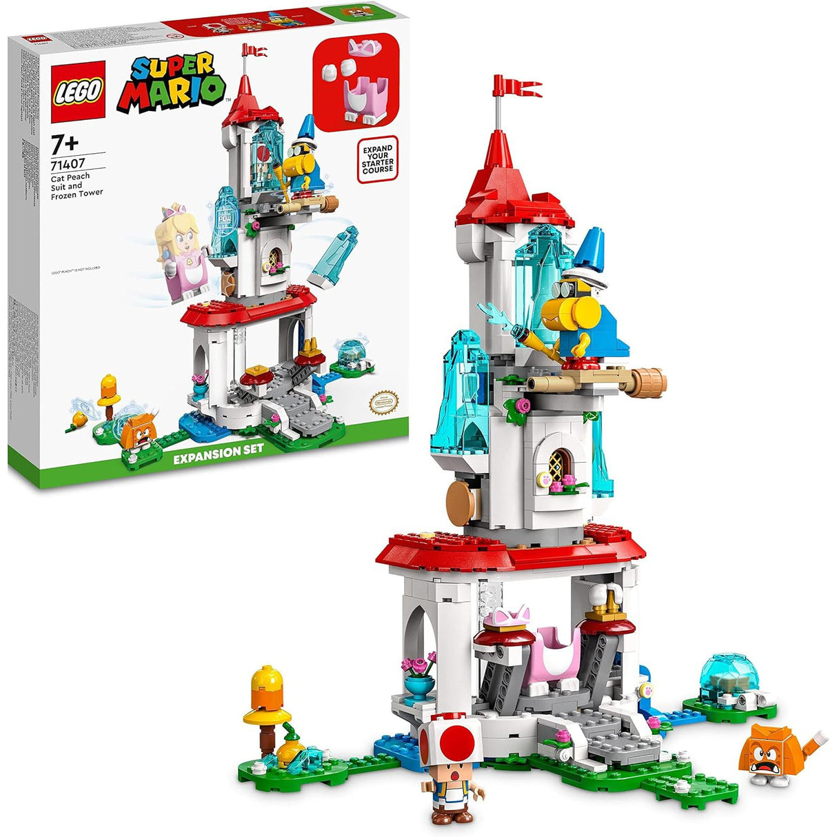 Lego 71407 Super Mario Cat Peach Suit and Frozen Tower Expansion Set