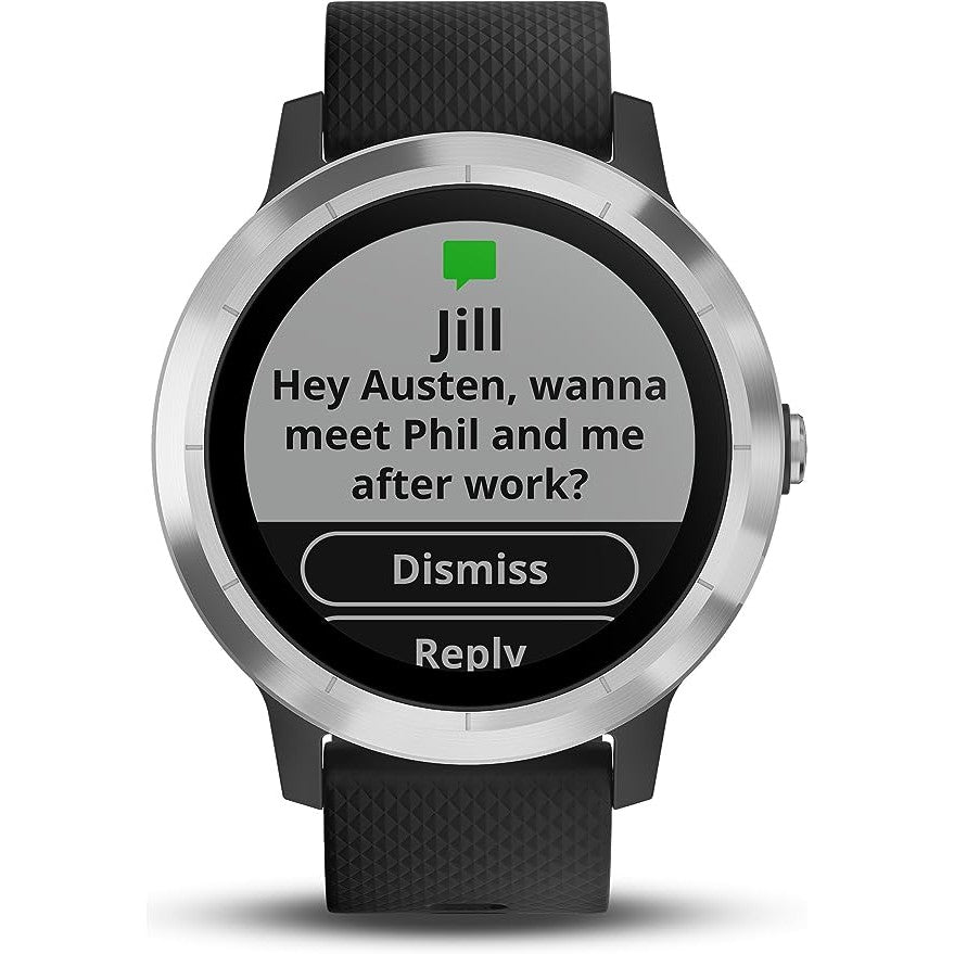 Garmin VivoActive 3 GPS Smartwatch - Black Stainless - Refurbished Pristine