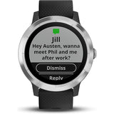Garmin VivoActive 3 GPS Smartwatch - Black Stainless - Refurbished Pristine