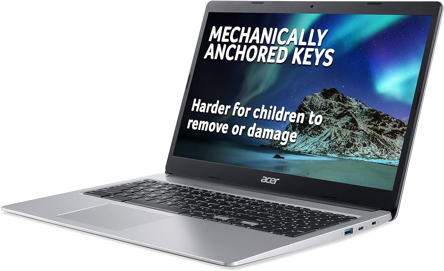 Refurbished Acer Chromebook 315 Intel Pentium N5030 4GB RAM 128GB 15.6" - Silver - Excellent
