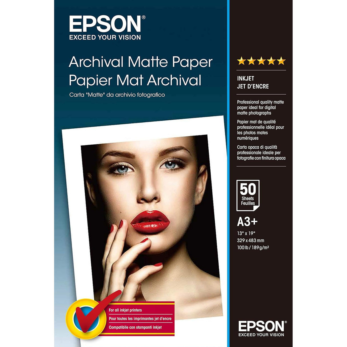 Epson C13S041340 Archival Matte Paper - A3+ - 50 Sheets - New