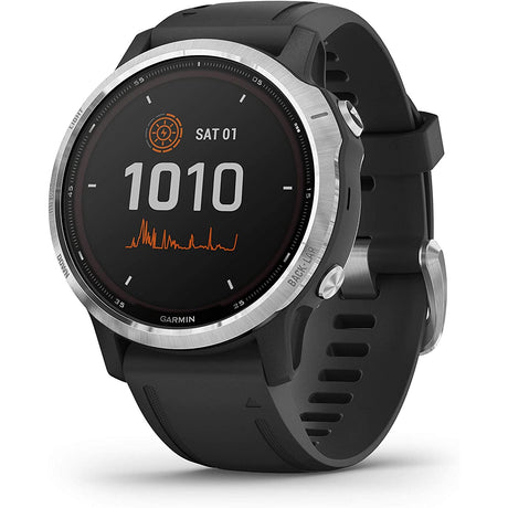 Garmin Fenix 6S Solar, Solar-Powered Fitness Smart Watch, Black / Silver - Refurbished Good