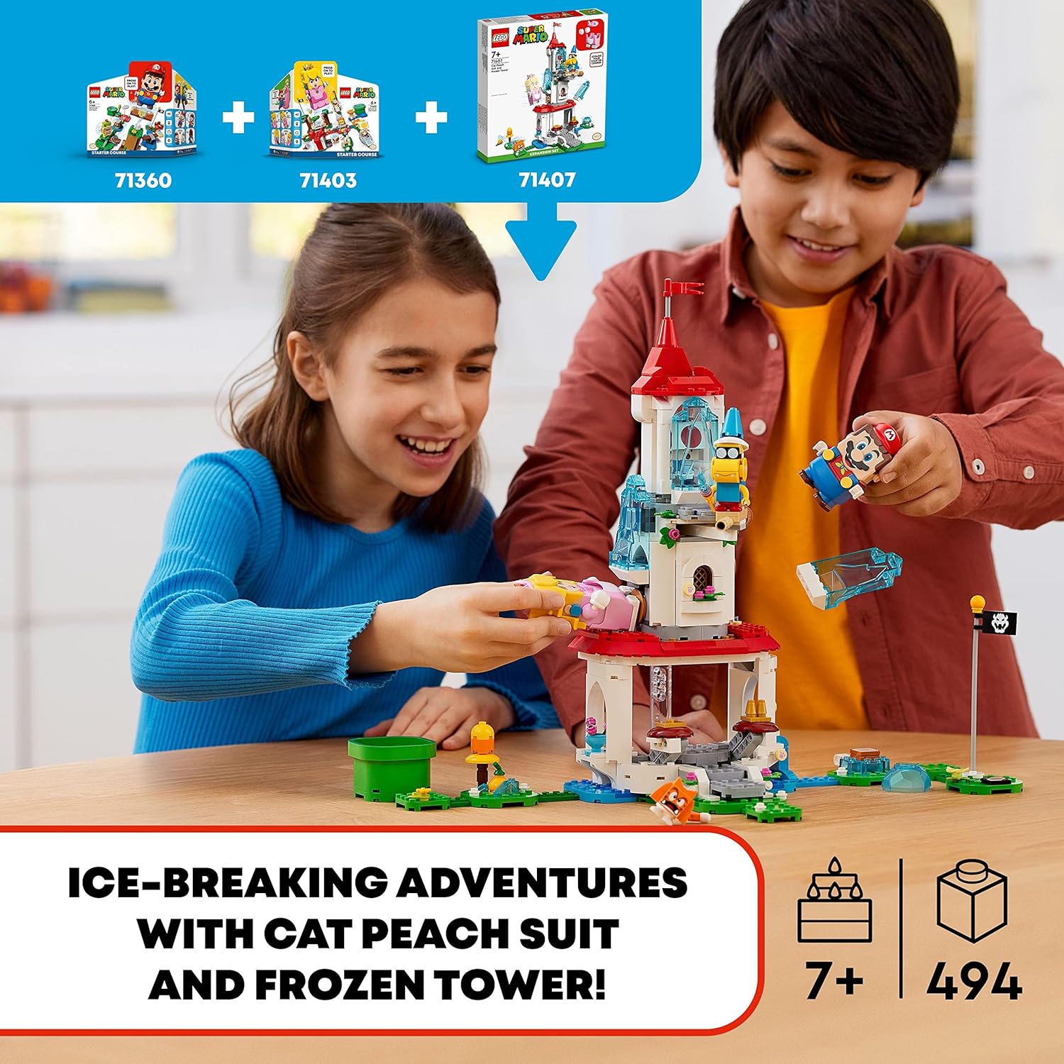 Lego 71407 Super Mario Cat Peach Suit and Frozen Tower Expansion Set