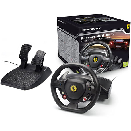 Thrustmaster Ferrari 458 Italia Racing Steering Wheel with Pedals For XBOX 360 - Black - Refurbished Excellent