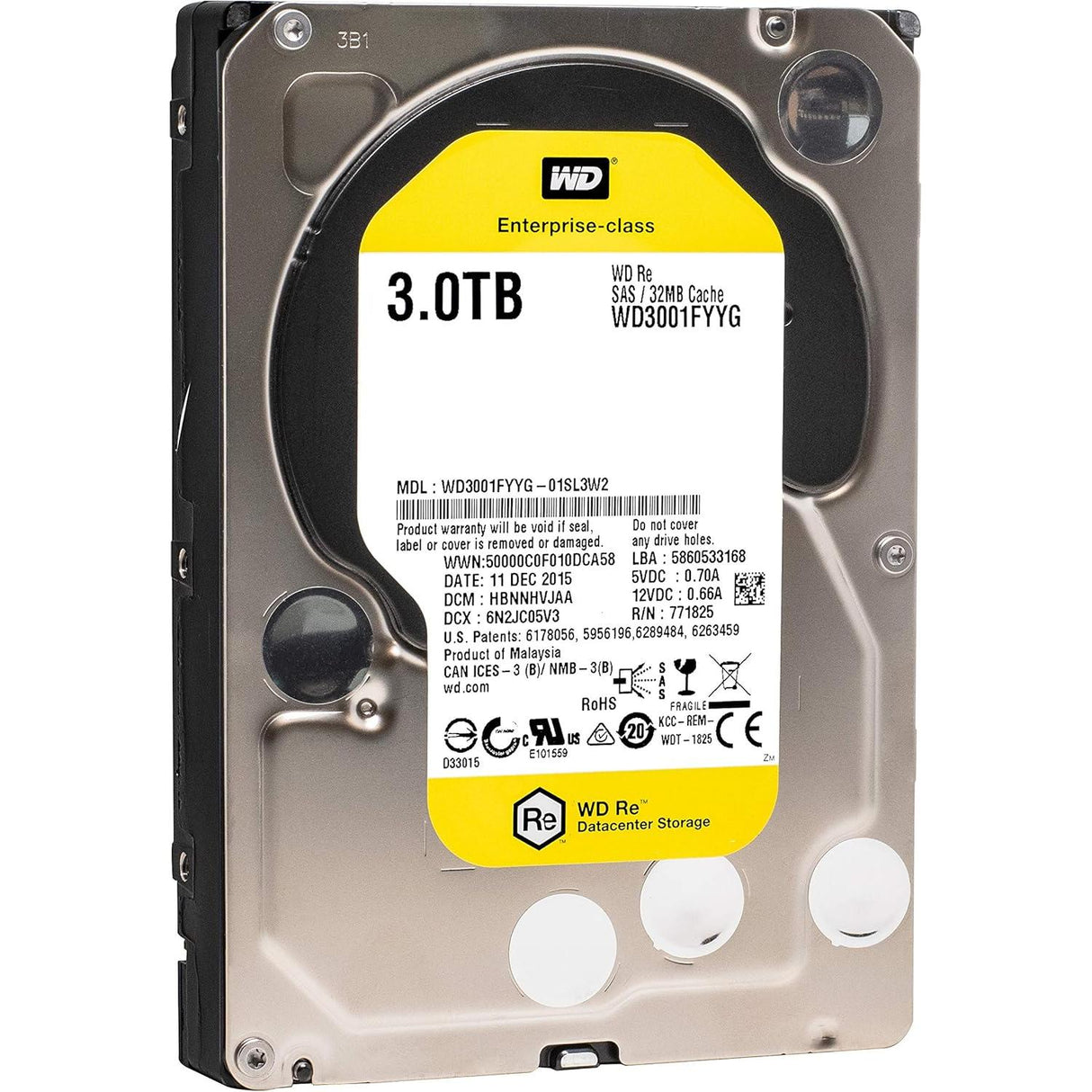 Western Digital WD3001FYYG 3TB SAS HDD - Excellent