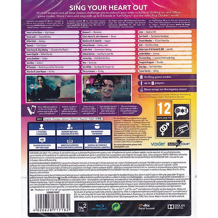 Let's Sing 2021 with Microphone (PS4)