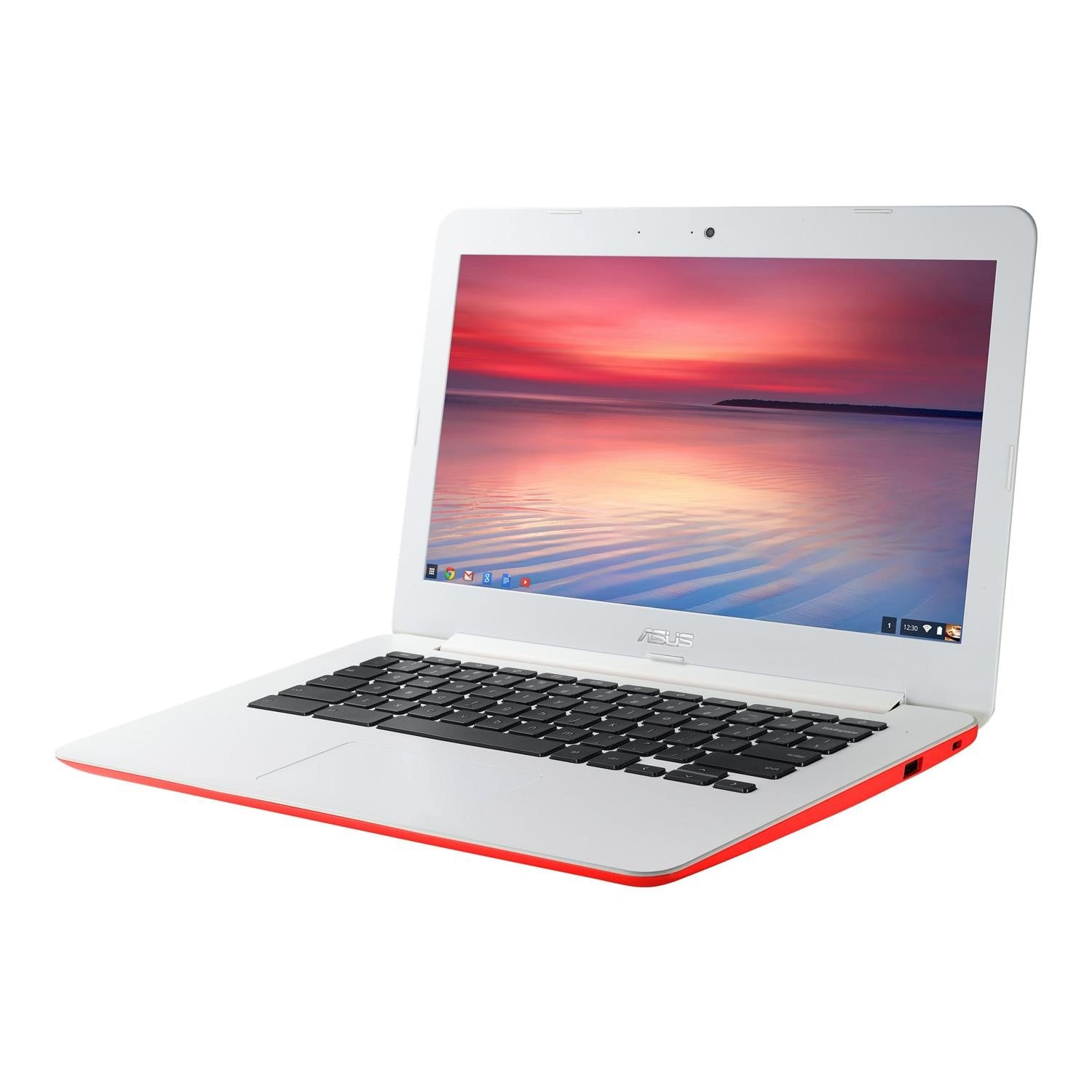 Refurbished ASUS Chromebook C300SA Intel Celeron N3060 2GB RAM 32GB 13.3" - White / Red - Excellent