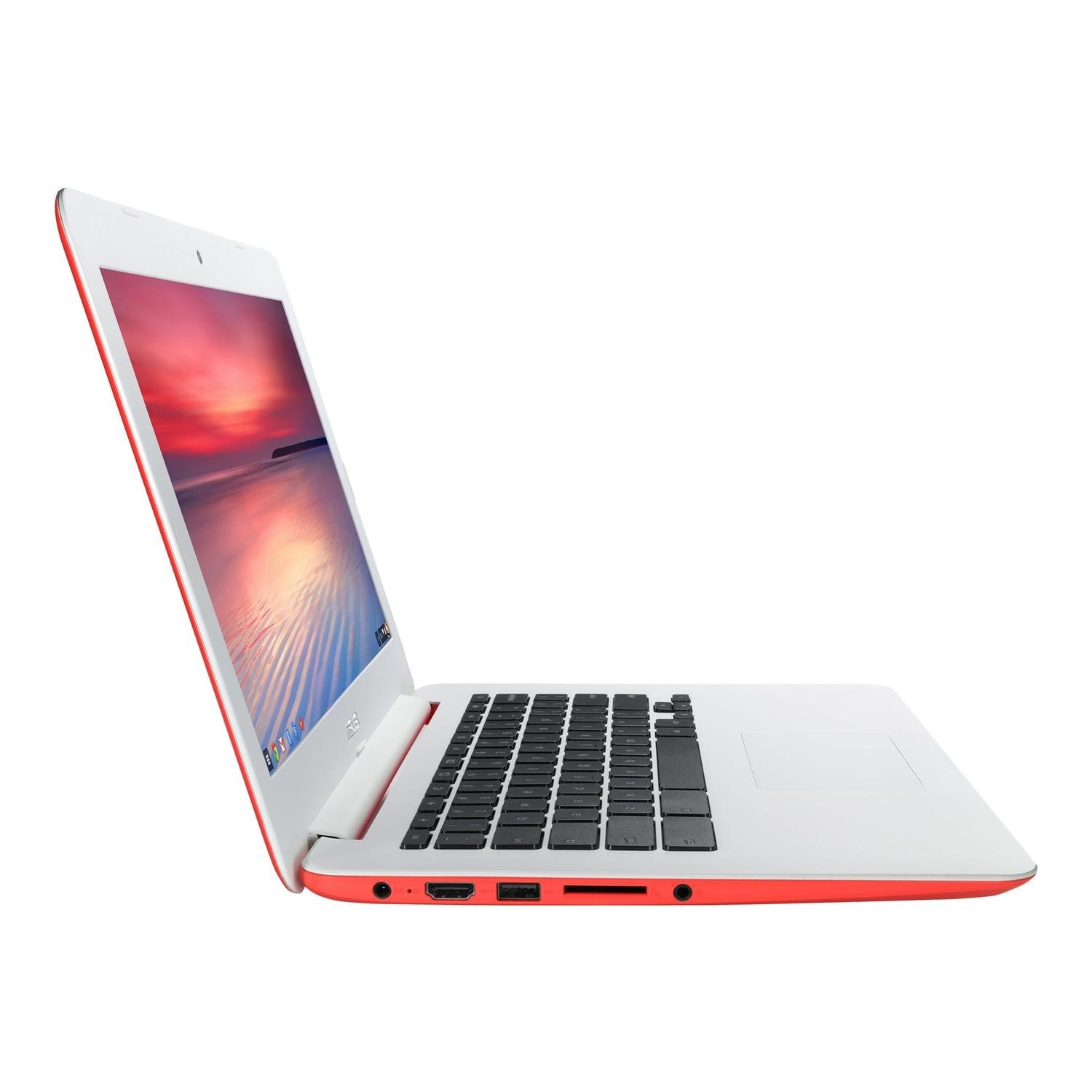 Refurbished ASUS Chromebook C300SA Intel Celeron N3060 2GB RAM 32GB 13.3" - White / Red - Excellent