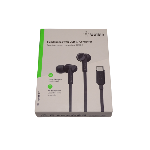 Belkin Rockstar In-Ear Headphones with USB Type-C Connector - Black