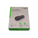 Belkin Dual USB-A Car Charger 24W - Black