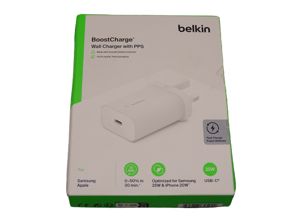 Belkin 25W USB-C PD Wall Charger - White - New