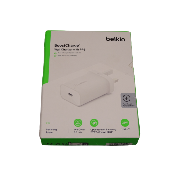 Belkin 25W USB-C PD Wall Charger - White